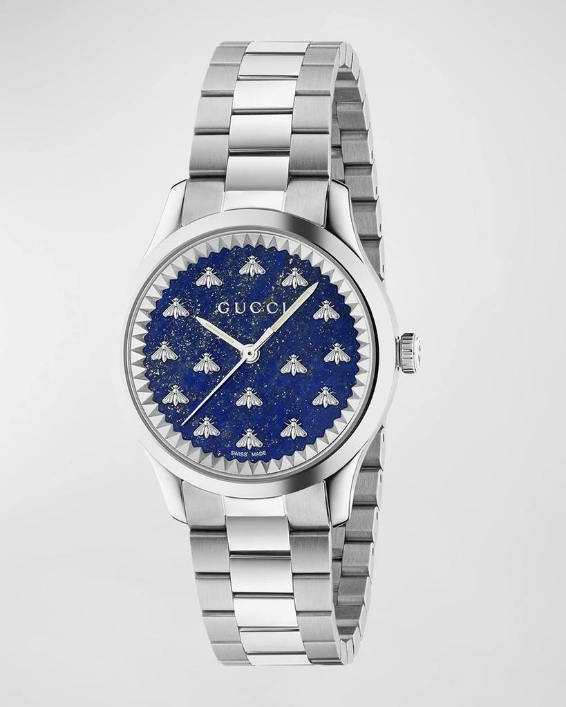 Gucci Signature Bee Automatic Bracelet Watch with Blue Lapis Dial 1