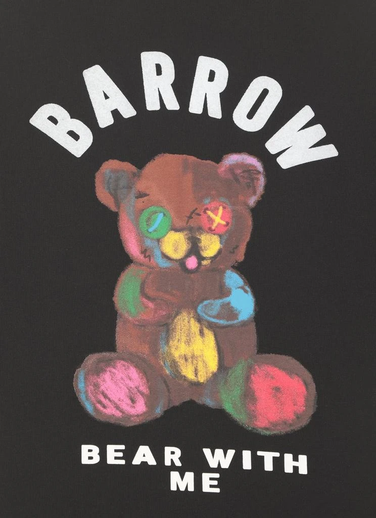 BARROW Barrow Logo-Flocked Crewneck Fringed T-Shirt 5