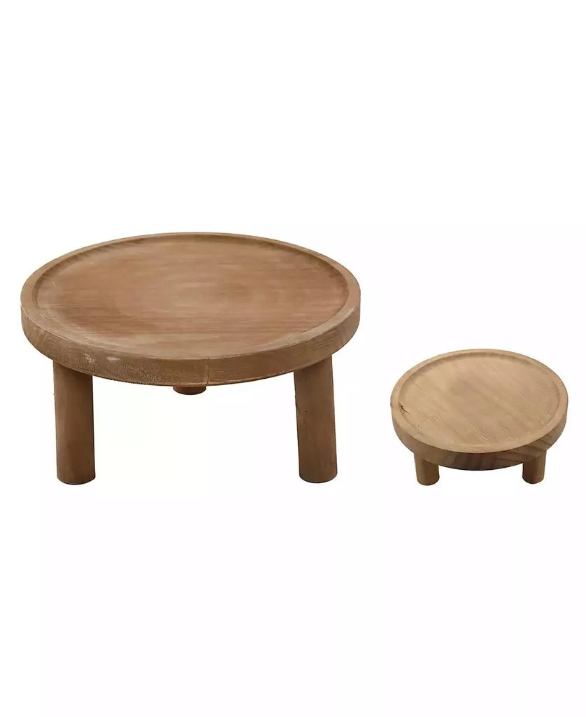 Flora Bunda Footed Wood Plant Stand, Set of 2