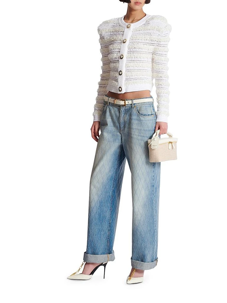 Balmain Quilted Straight-Leg Jeans 2