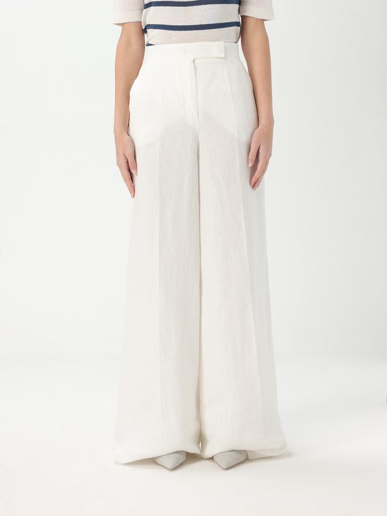 パンツ MAX MARA WHITE LINEN GARIBO WIDE-LEG PANT Max Mara White Linen Garibo Wide-leg Pant - BeyondStyle