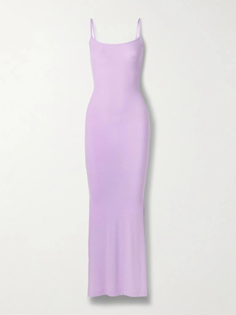 SKIMS Soft Lounge Rib Long Slip 连衣裙（颜色：sugar Plum） 1