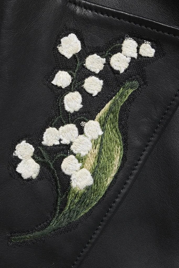 RED Valentino Double-breasted embroidered leather jacket 4