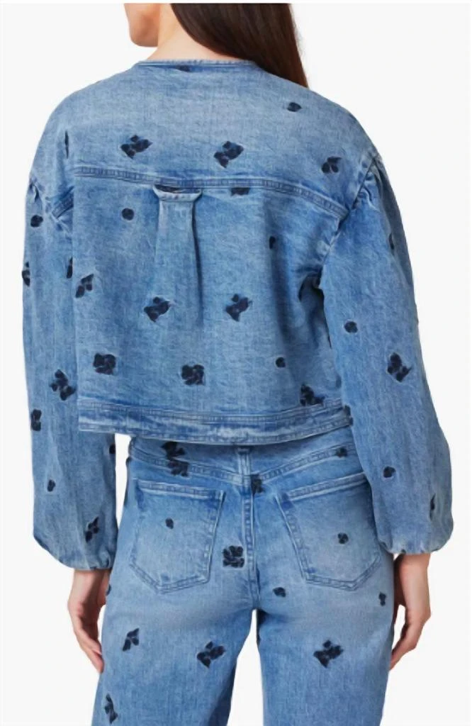 Habitual Habitual - Collarless Embroidery Denim Jacket 3