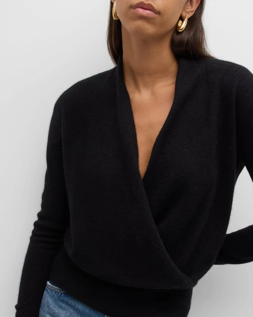 Neiman Marcus Cashmere Faux Wrap Sweater 7