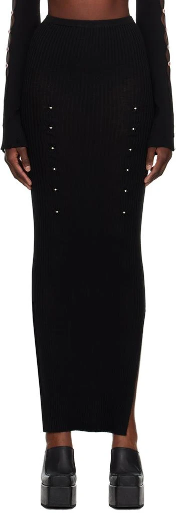 RUI Black Rib Maxi Skirt 1