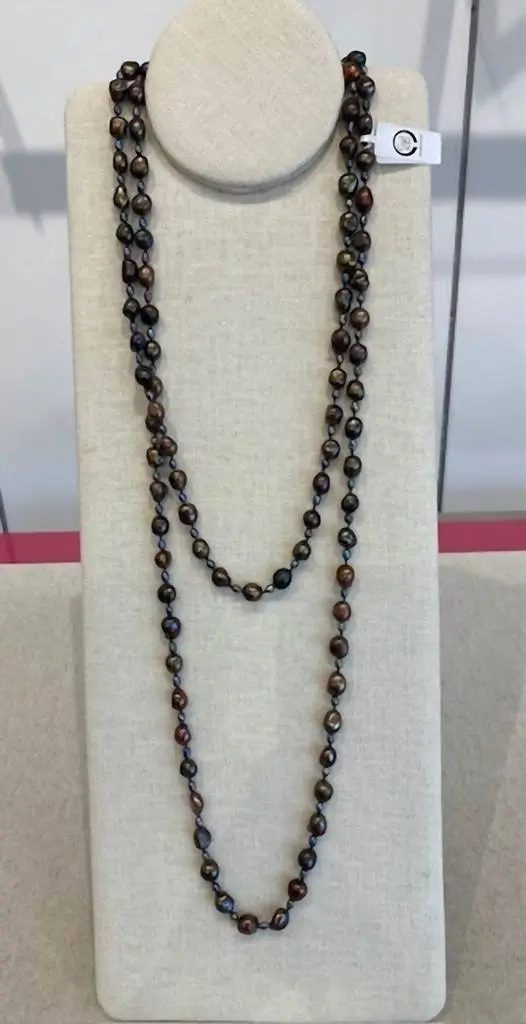 Girl With A Pearl Girl With A Pearl - Alternating Baroque Pearl 60 inch Necklace