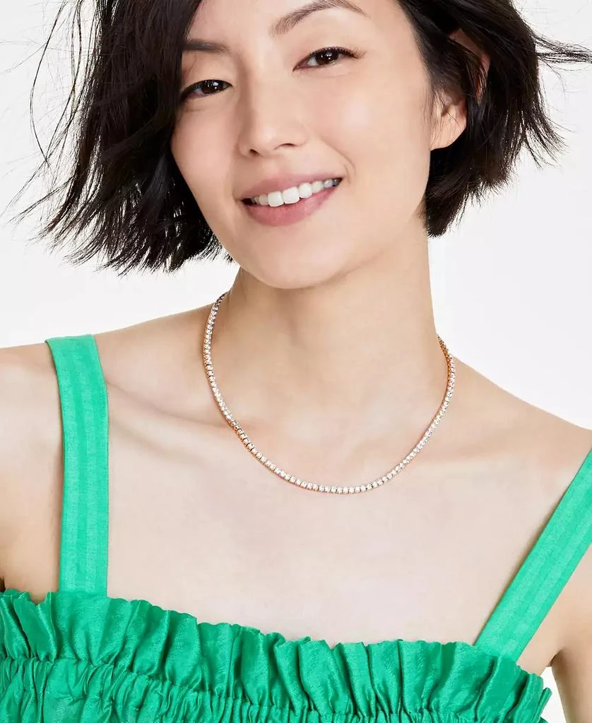 On 34th Crystal All-Around Tennis Necklace, 15" + 2" extender, Exclusively at Macy
s 2