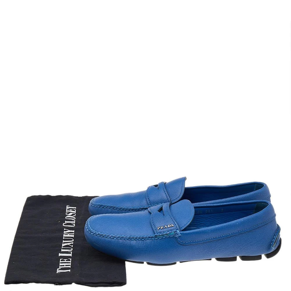 Blue Prada leather slip on loafers Prada Blue Leather Driving Slip On Loafers Size 38.5 | eBay main image 3