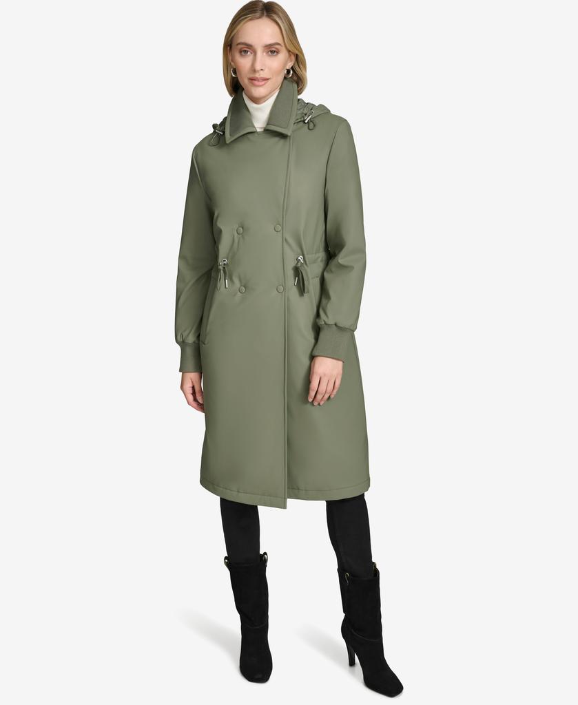 Andrew Marc Women's Finley Rain Shell Hooded Trench - Coats