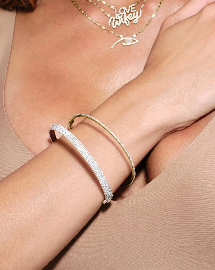 LANA Thin Diamond Hinge Bangle, 6"L 2