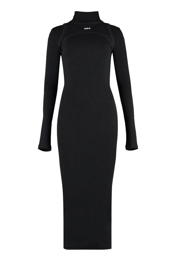Off-White Off-White Cotton Midi-Dress 1