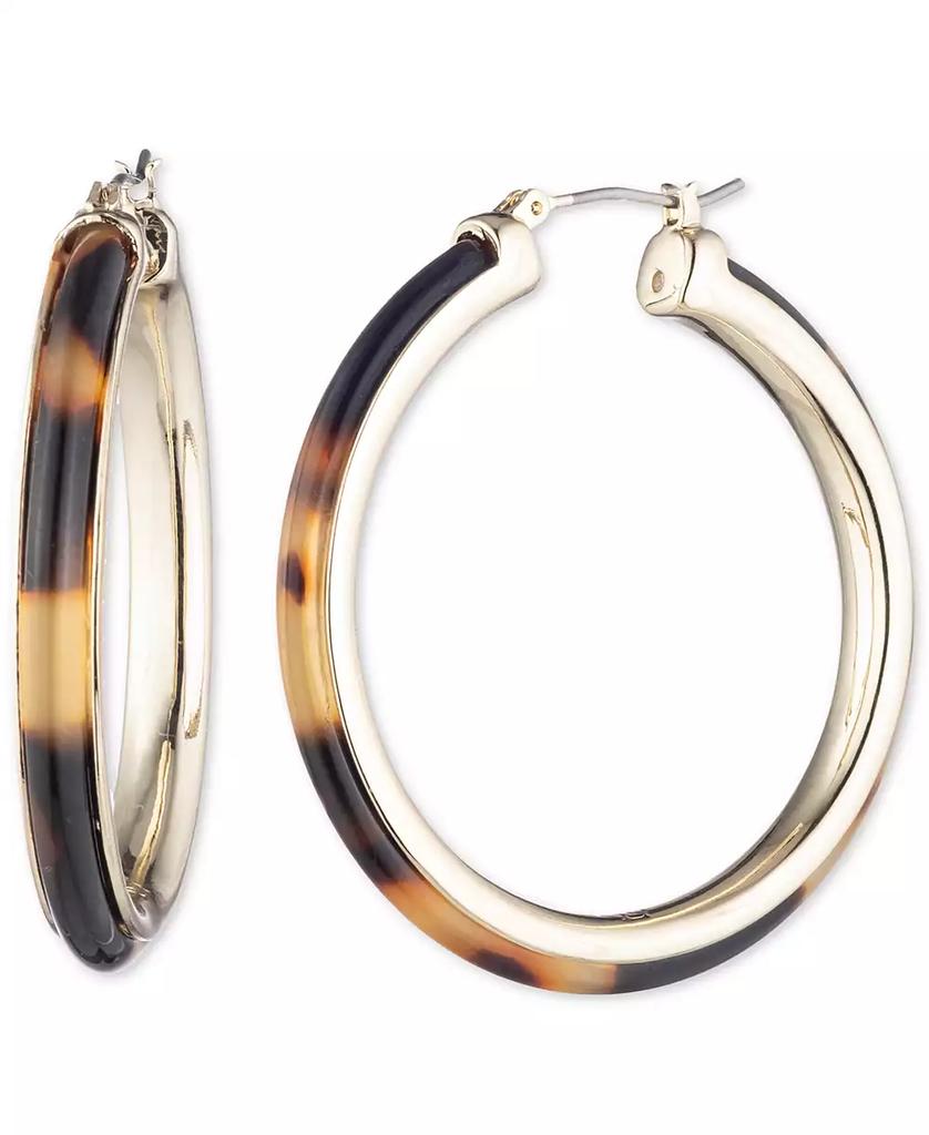 Ralph Lauren Gold-Tone Tortoise-Look Medium Hoop Earrings, 1.7"