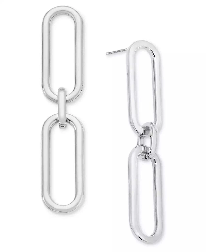 On 34th Paperclip Chain Double Drop Earrings, Created for Macy's 1