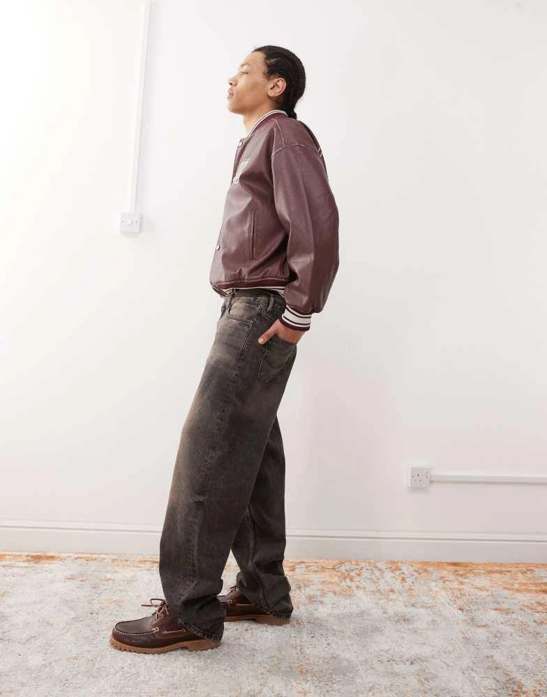 Weekday Weekday Galaxy unisex baggy fit jeans with dirty rust wash in black 3