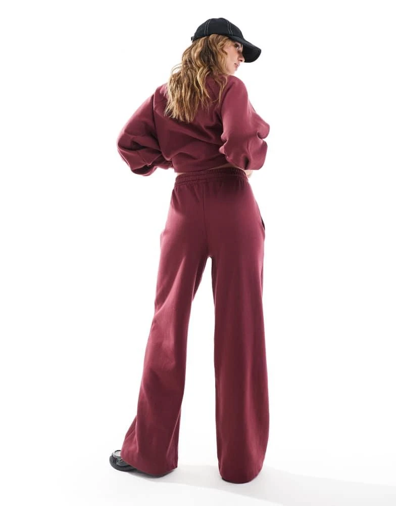 Miss Selfridge Miss Selfridge wide leg jogger co-ord in burgundy 2