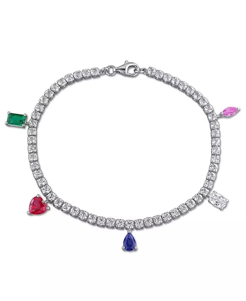 Macy
s Multi Created Gemstone (9-7/8 ct. t.w.) Bracelet in Sterling Silver