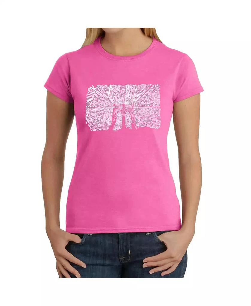 LA Pop Art Women's Word Art T-Shirt - Brooklyn Bridge 1