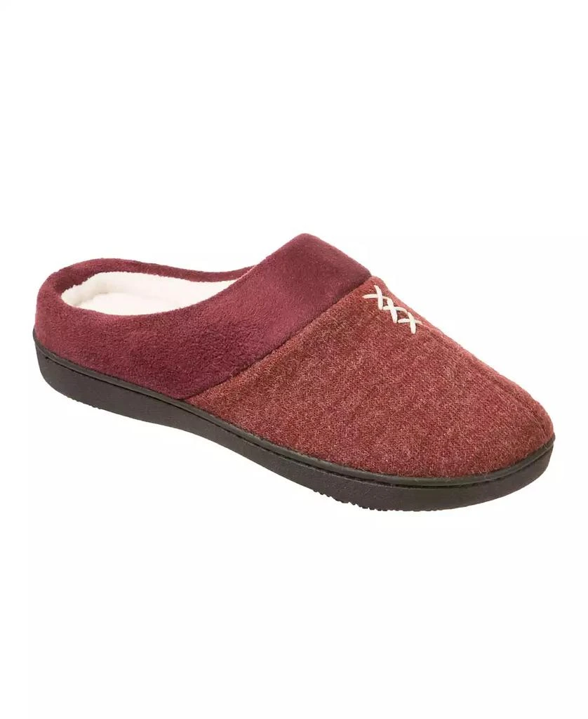 Isotoner Signature Women's Microsuede Knit Marisol Hoodback Slippers 1