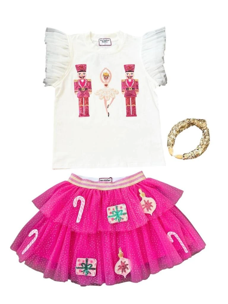 Three Wildflower Designs Three Wildflower Designs - Girl
s Holiday Sparkles Skirt 2