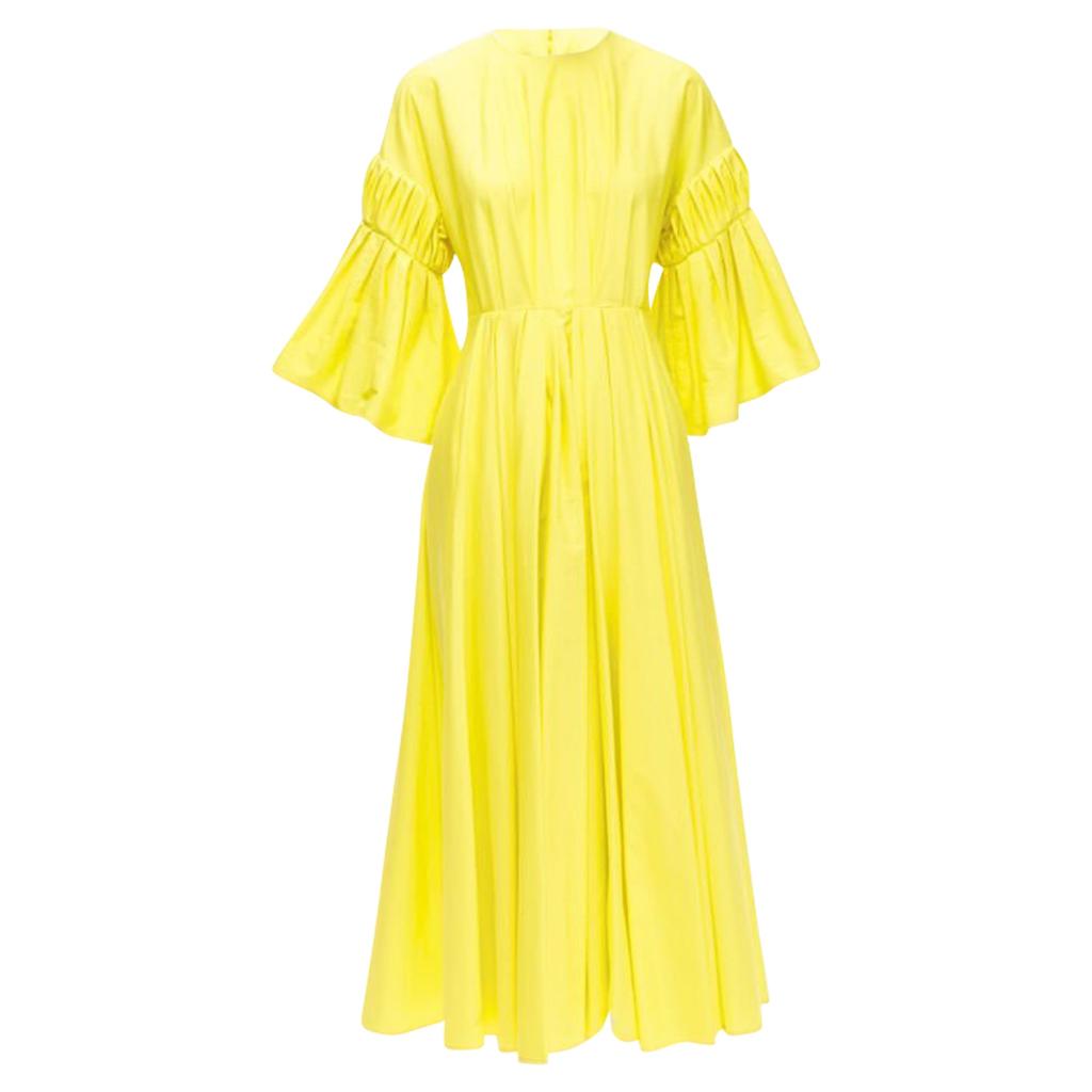 ROKSANDA cotton origami pleat sleeve A-line dress