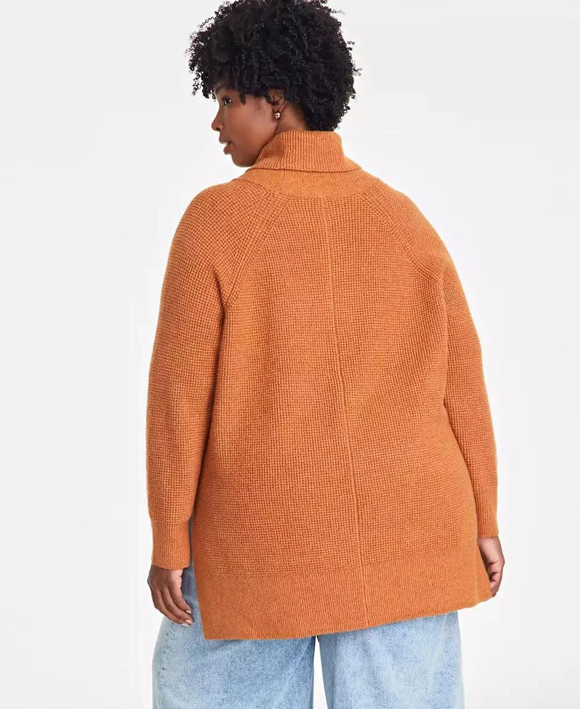 On 34th Plus Size Turtleneck Waffle-Knit Tunic Sweater, Created for Macy's 2