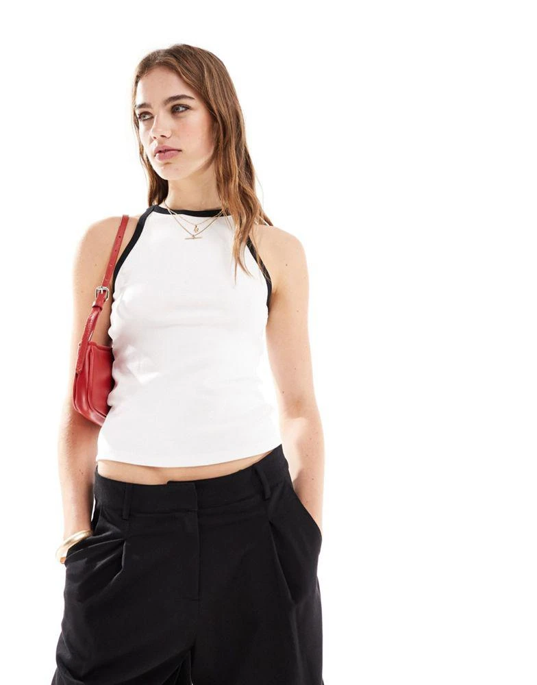 Mango Mango tipped edge vest in white 1