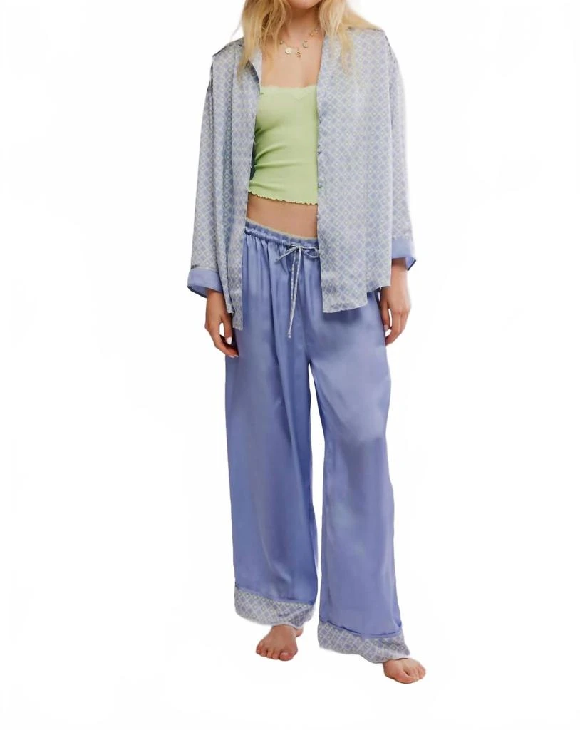 Free People Dreamy Days Pajama Set In Lime Kiwi Combo