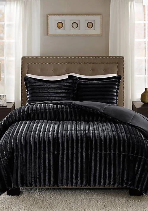 Madison Park Duke Faux Fur 3 Piece Comforter Set 2