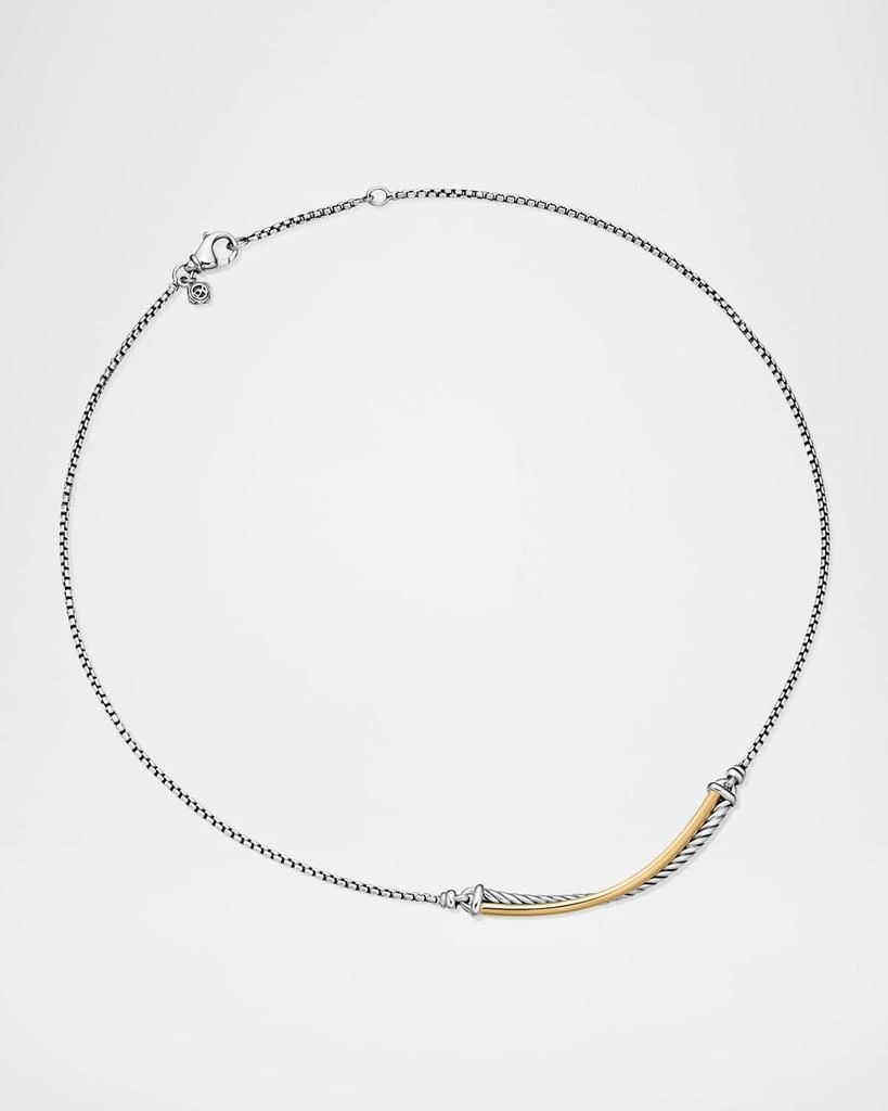 David Yurman Crossover Bar Necklace in Silver and 18K Gold 3