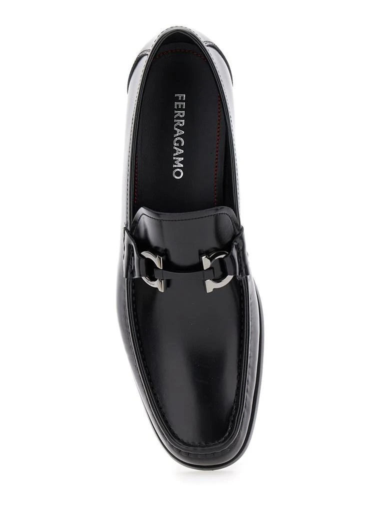 Salvatore Ferragamo 'Grandioso' Black Loafers With Gancini Detail In Patent Leather Man 4