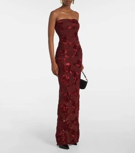 ROTATE Birger Christensen Floral embroidered mesh maxi dress 2