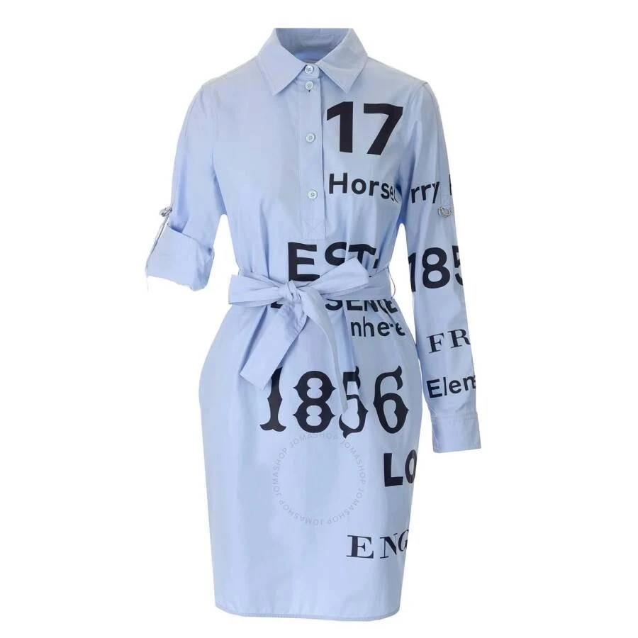 burberry shirt dress blue Burberry Striped Shirt Dress In Blue Silk