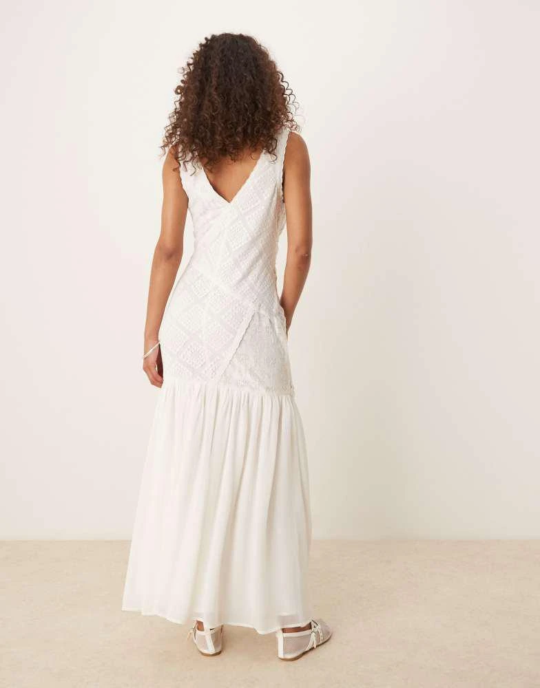 ASOS ASOS DESIGN v neck crochet lace maxi dress in white - Dresses & Skirts  - Free Shipping - BeyondStyle