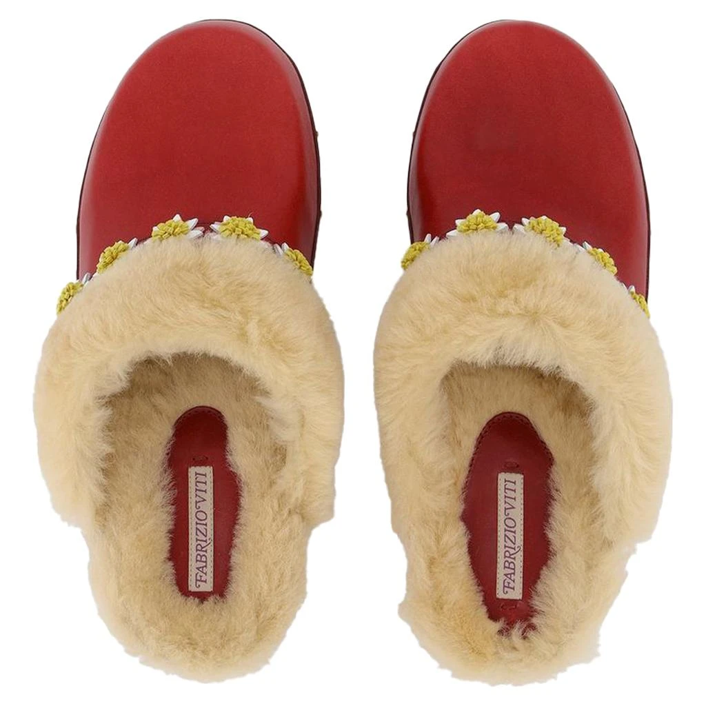 Fabrizio Viti Jean Daisy Trim Clog in Burgundy Leather 4