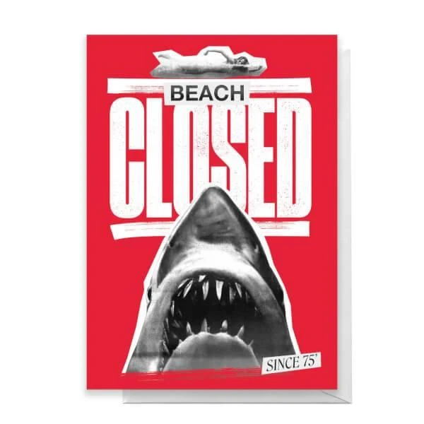Original Hero Jaws Beach Closed Greetings Card 1