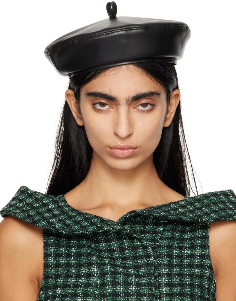 RUSLAN BAGINSKIY Black Leather Beret 1