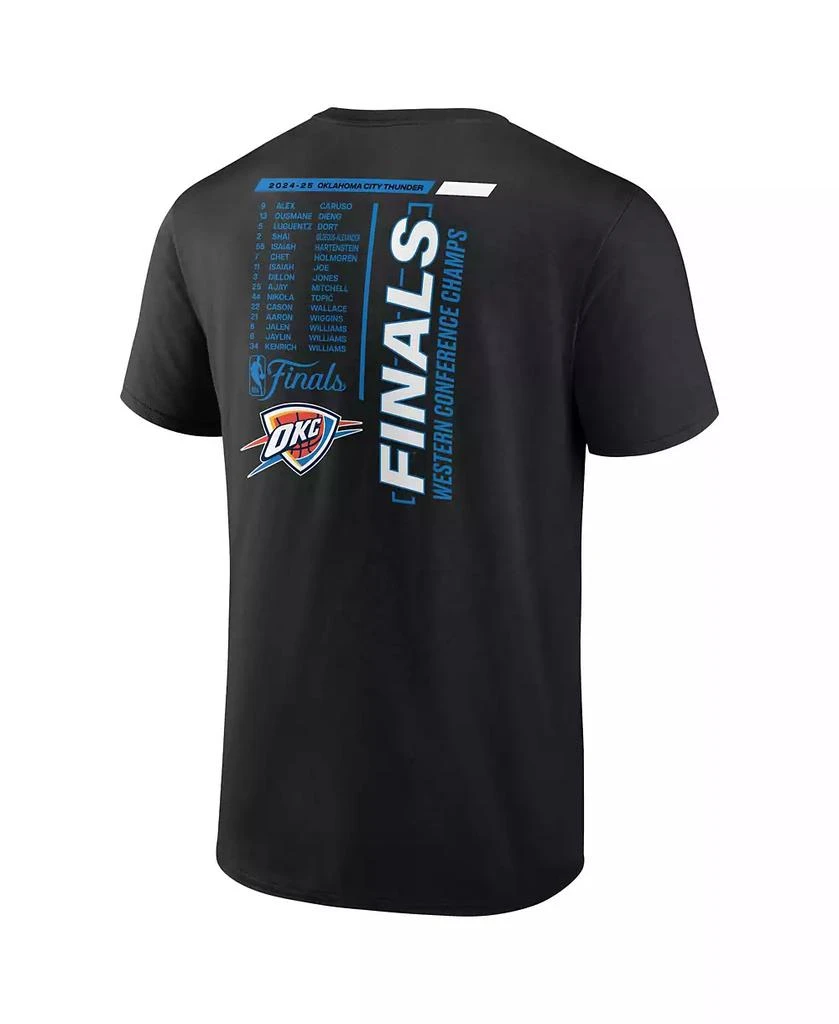 Fanatics Men's Black Oklahoma City Thunder 2025 NBA Western Conference Champions Roster Buzzer Beater T-Shirt 3