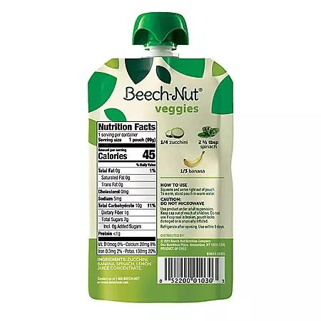 Beech-Nut Beech-Nut Veggies and Fruities Stage 2 Baby Food Pouch, Variety Pack, 3.5 oz., 18 ct. 9