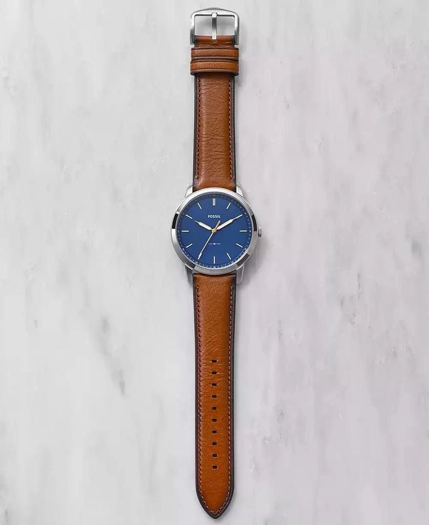Fossil Men's The Minimalist Brown Leather Strap Watch 6
