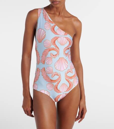 Adriana Degreas Seashell one-shoulder swimsuit