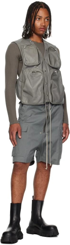 Rick Owens Gray Concordians Leather Cargo Vest 4