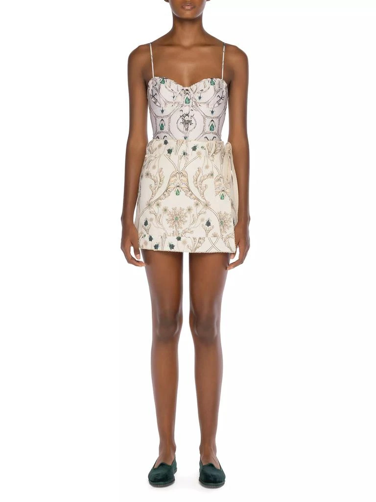 Agua by Agua Bendita Alma Luna Printed Linen Miniskirt 2