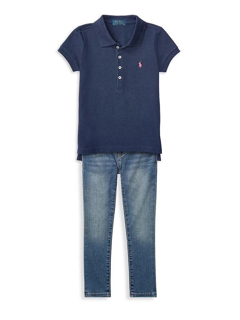 Ralph Lauren Little Girl's & Girl's Stretch Cotton Polo Shirt 2