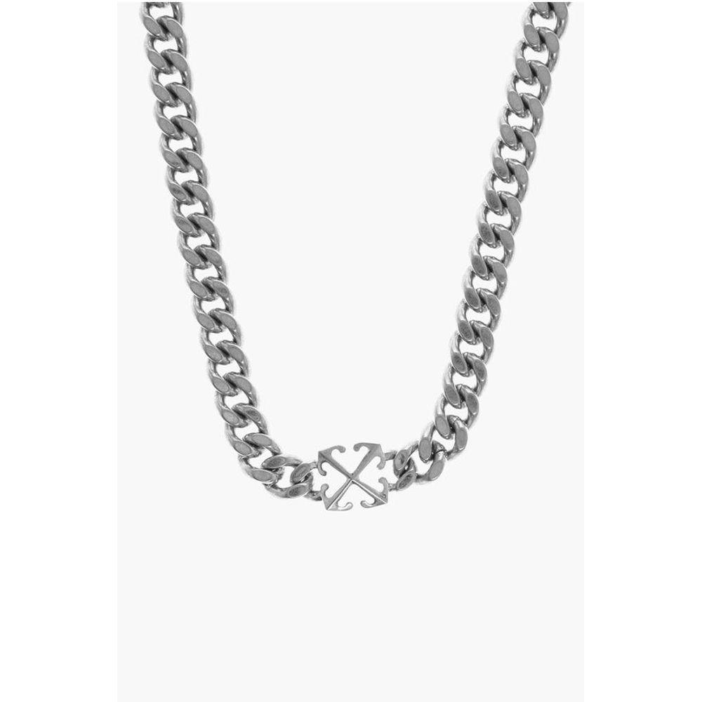 Off-White Off- Brass Chain Necklace with Arrow Women's Detail