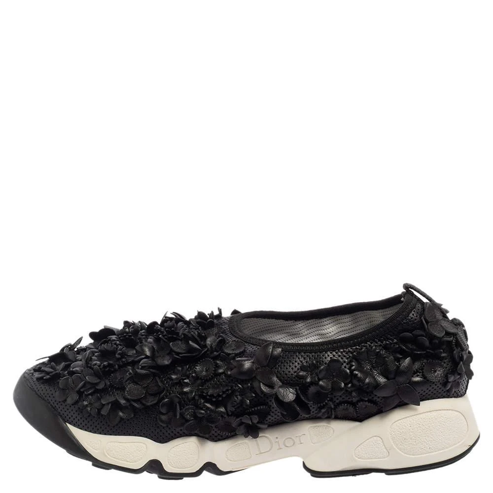 Dior Dior Leather Flower Embellished  Fusion  Sneakers Size 37.5 2
