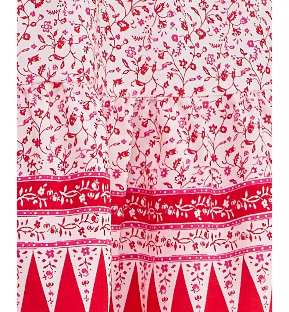 Trixxi Juniors' Halter-Neck Ruched-Waist Border-Print Dress 4