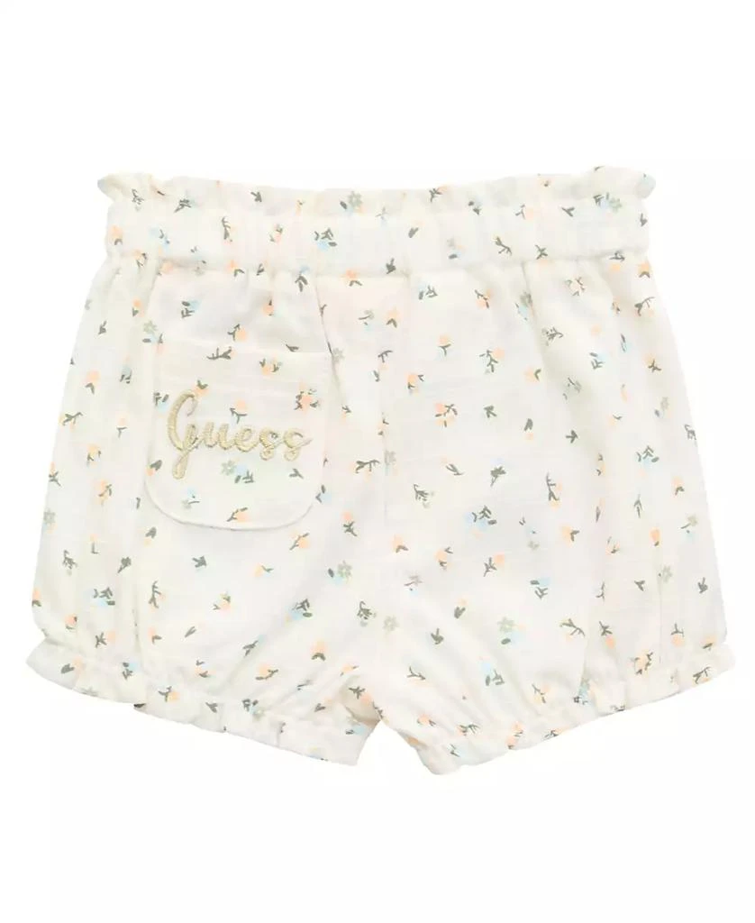 GUESS Baby Girls 3-Piece Short Sleeve T-Shirt, Shorts, and Bucket Hat Set 6