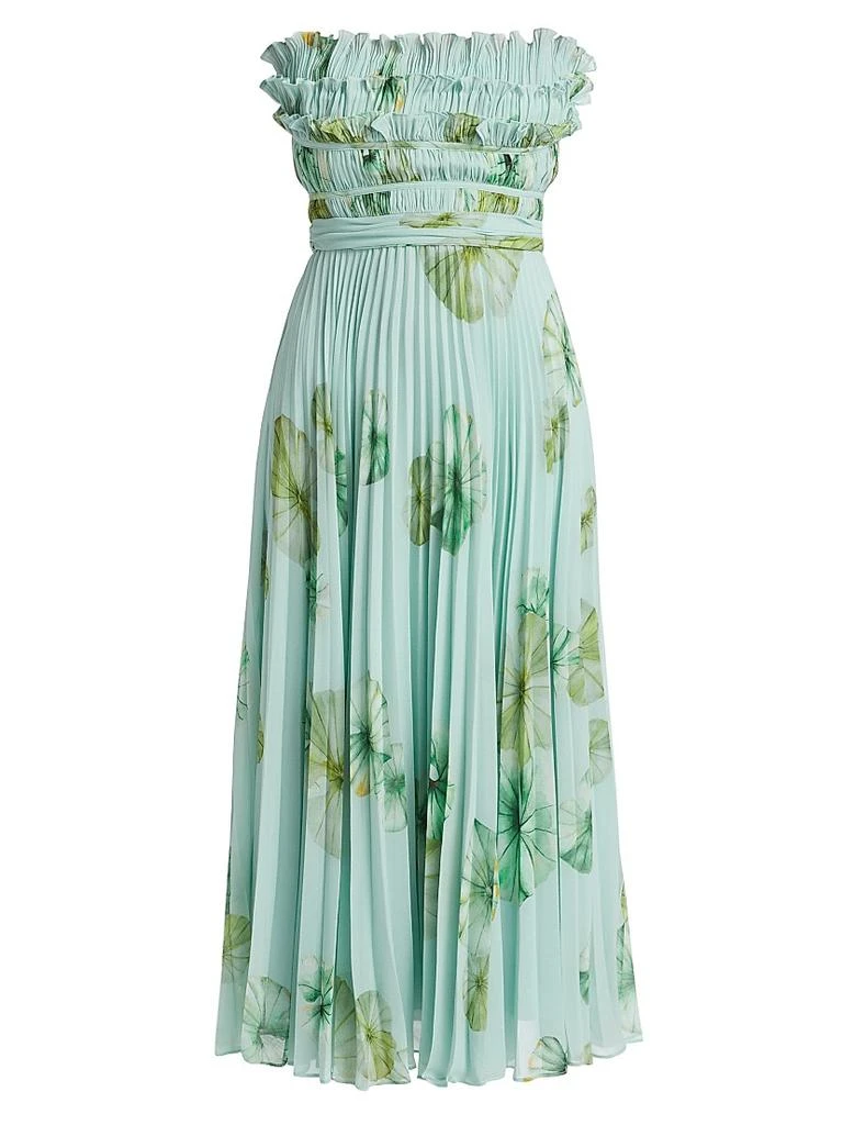 AMUR Cathy Floral Pliss Strapless Midi-Dress - Dresses & Skirts -  BeyondStyle