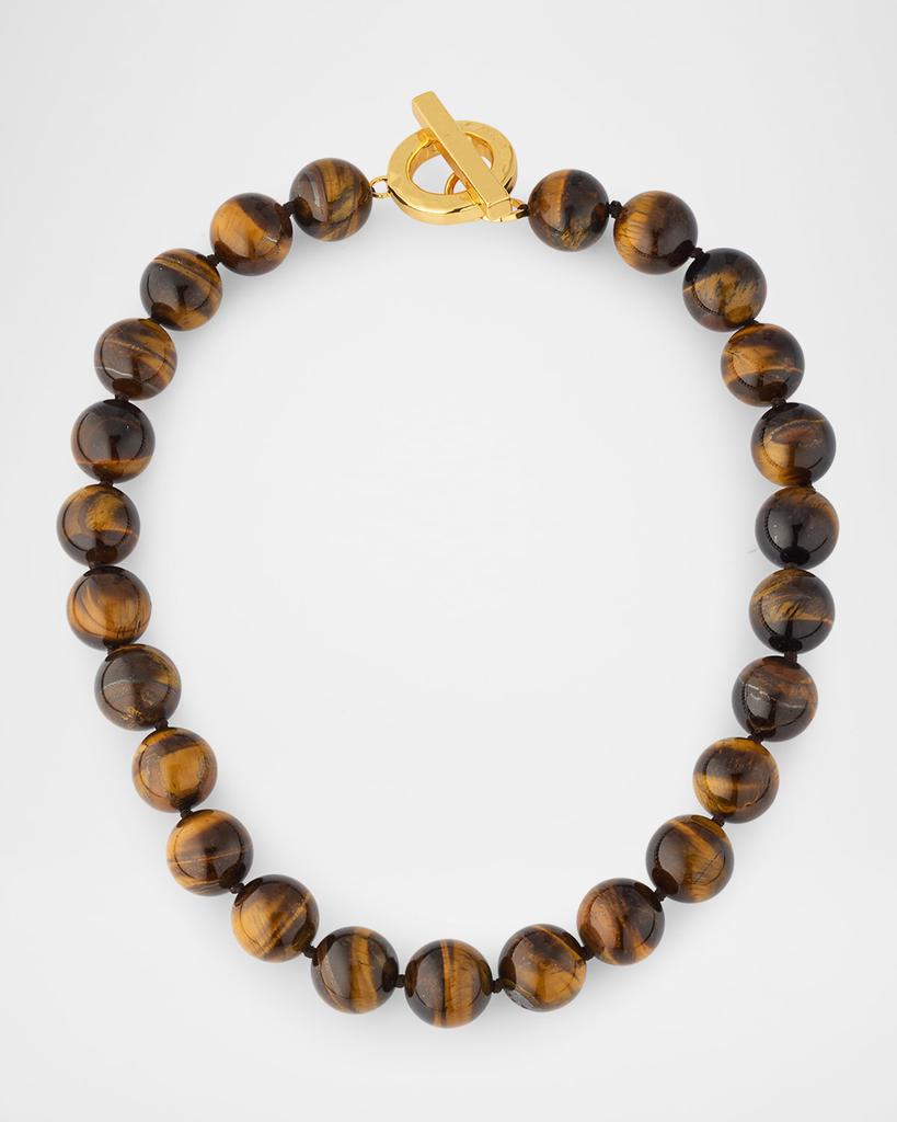 NEST Jewelry Tiger's Eye Statement Necklace with Toggle